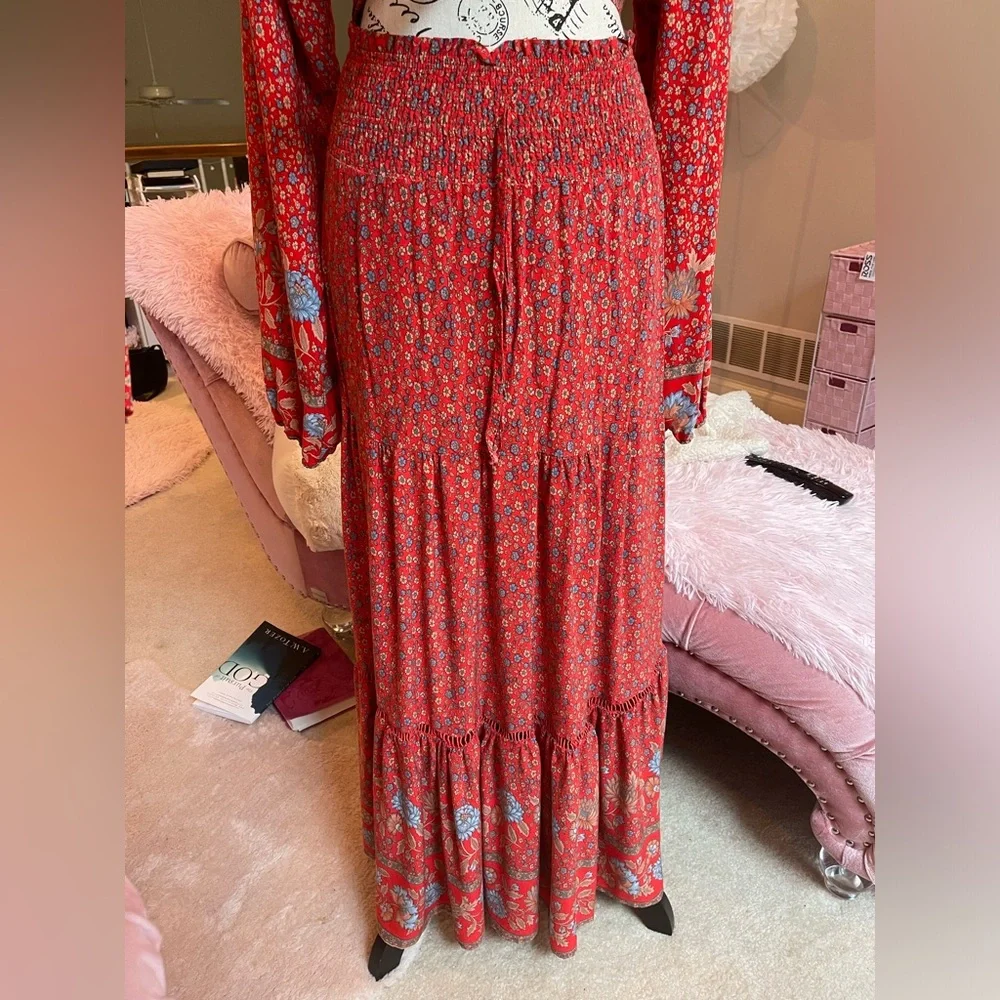 Bohemian Cropped Pheasant Blouse and Skirt Set❤️ - Picture 4 of 15